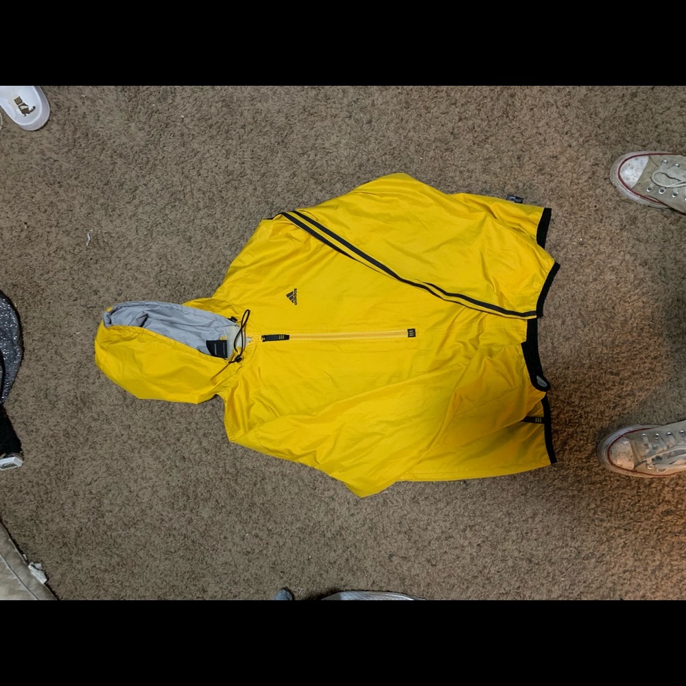 yellow adidas zip up jacket